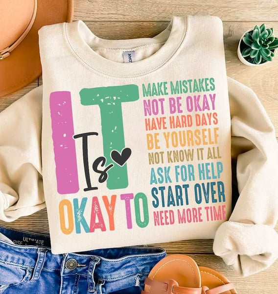 It is okay to make mistakes not be okay 31952 DTF transfer
