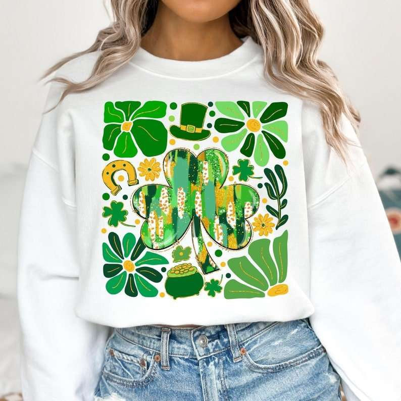 Brushstroke clover with frame 80242 DTF transfer