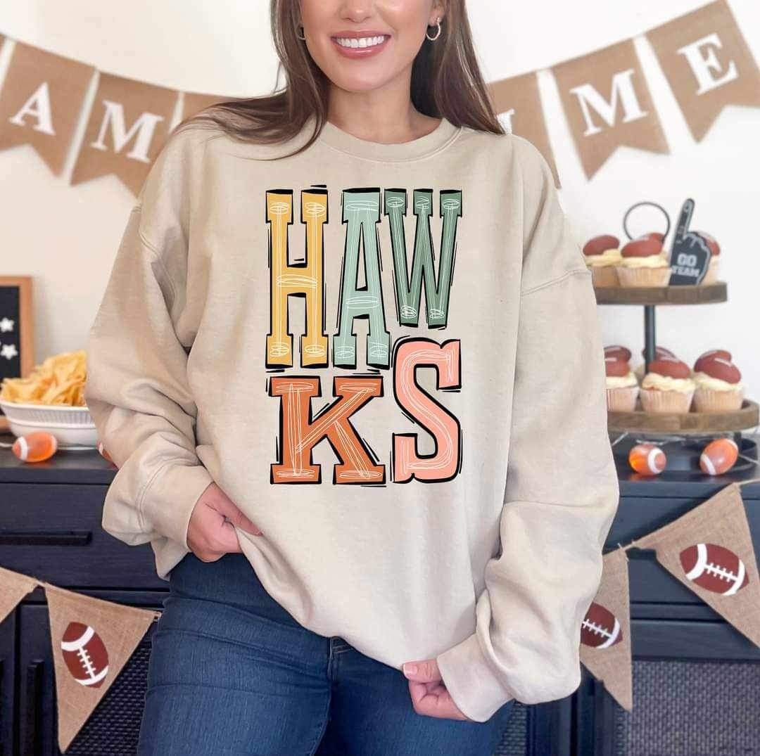 Hawks pastel font 16325 DTF Transfer