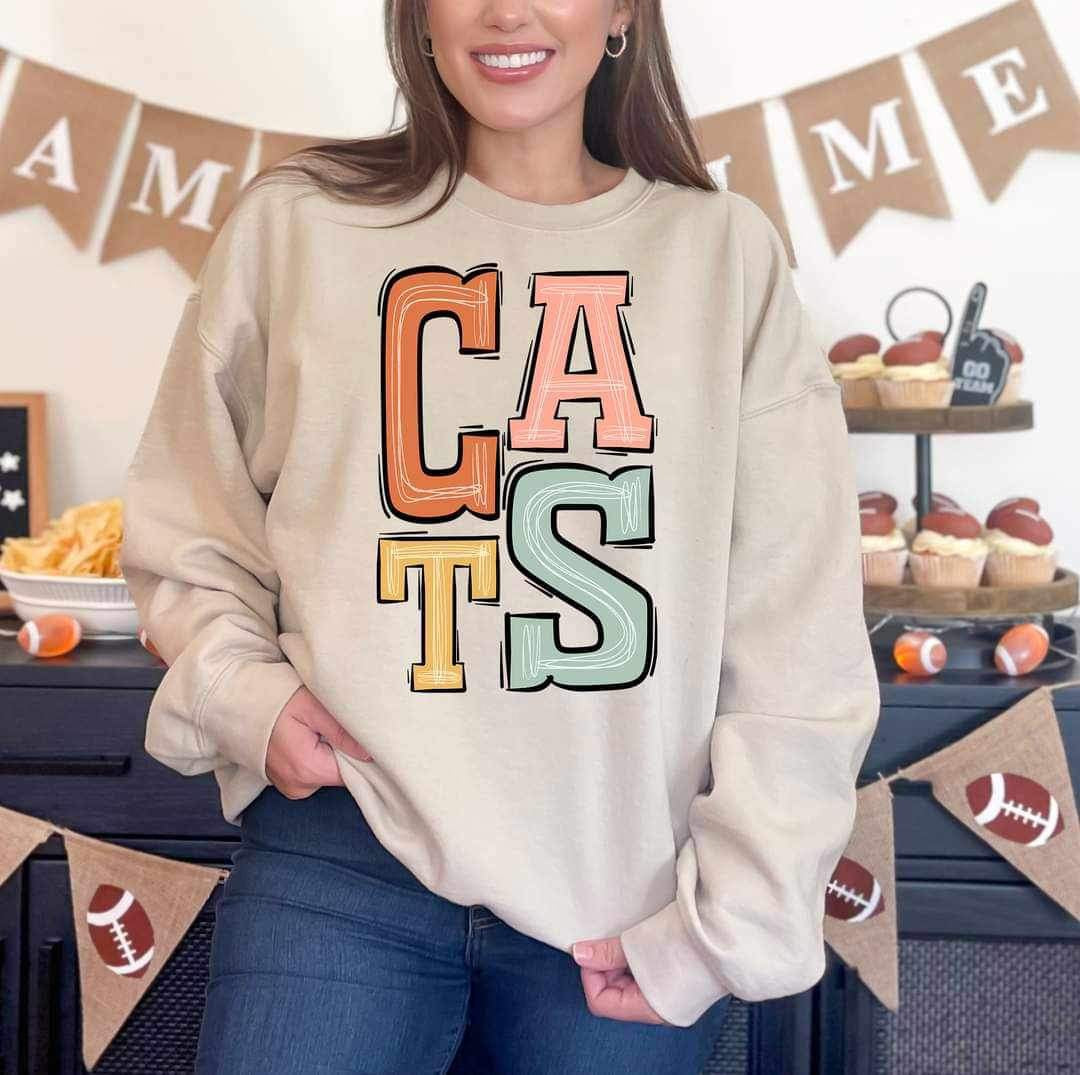 Cats pastel font 16314 DTF Transfer