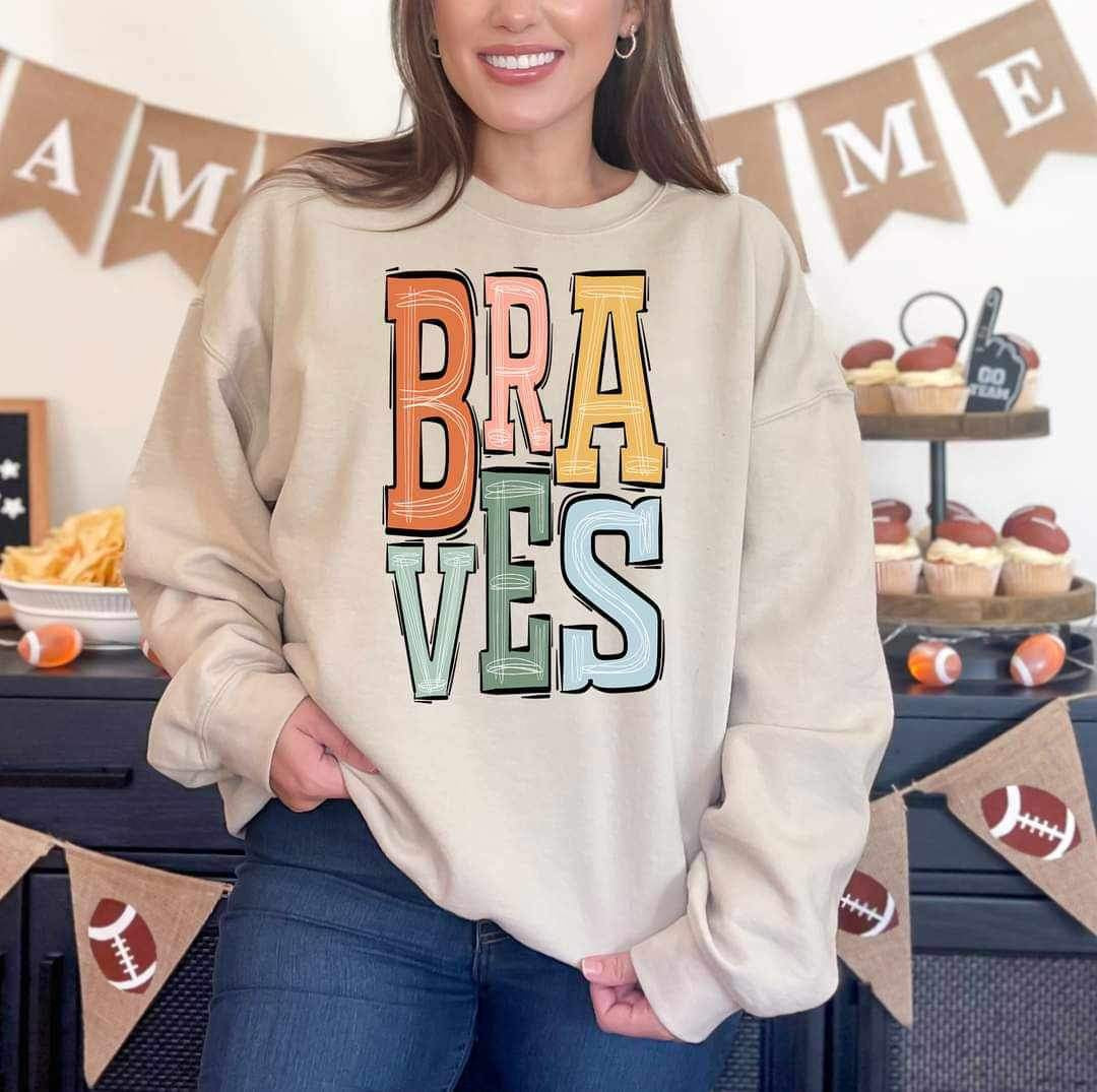 Braves pastel font 16305 DTF Transfer