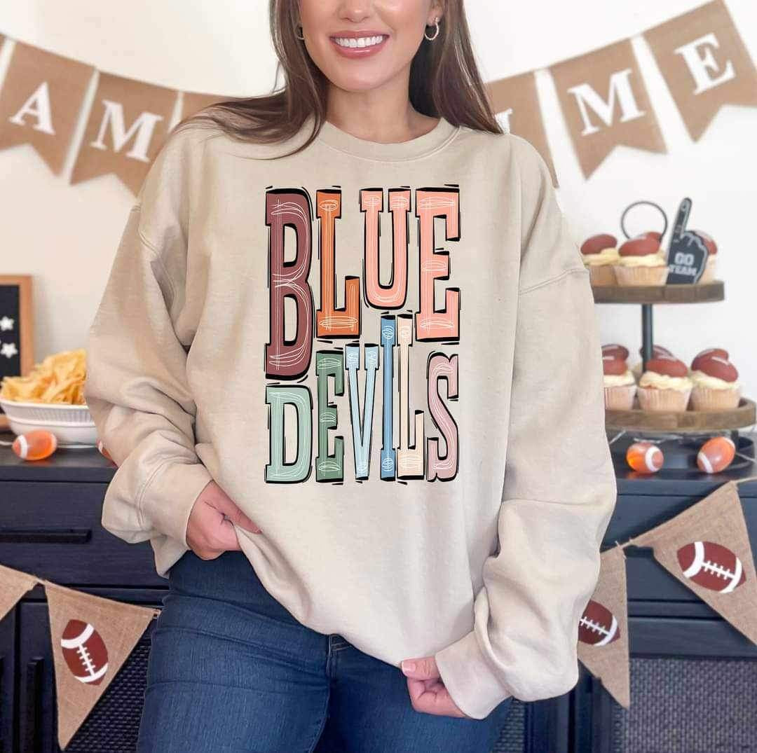 Blue devils pastel font 16304 DTF Transfer
