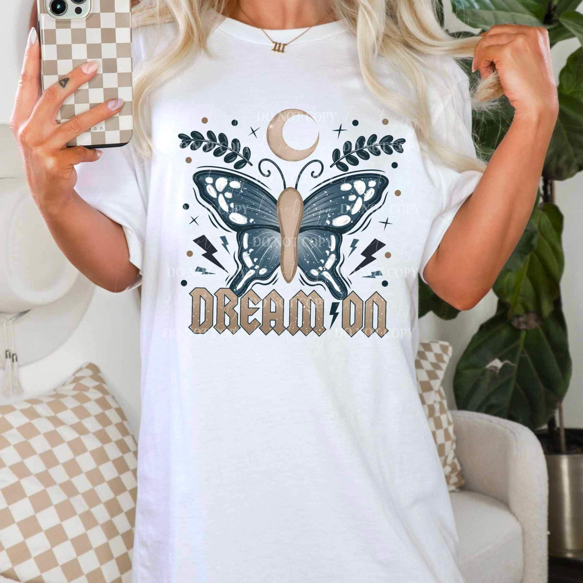 Dream on moth and moon 16366 DTF Transfer