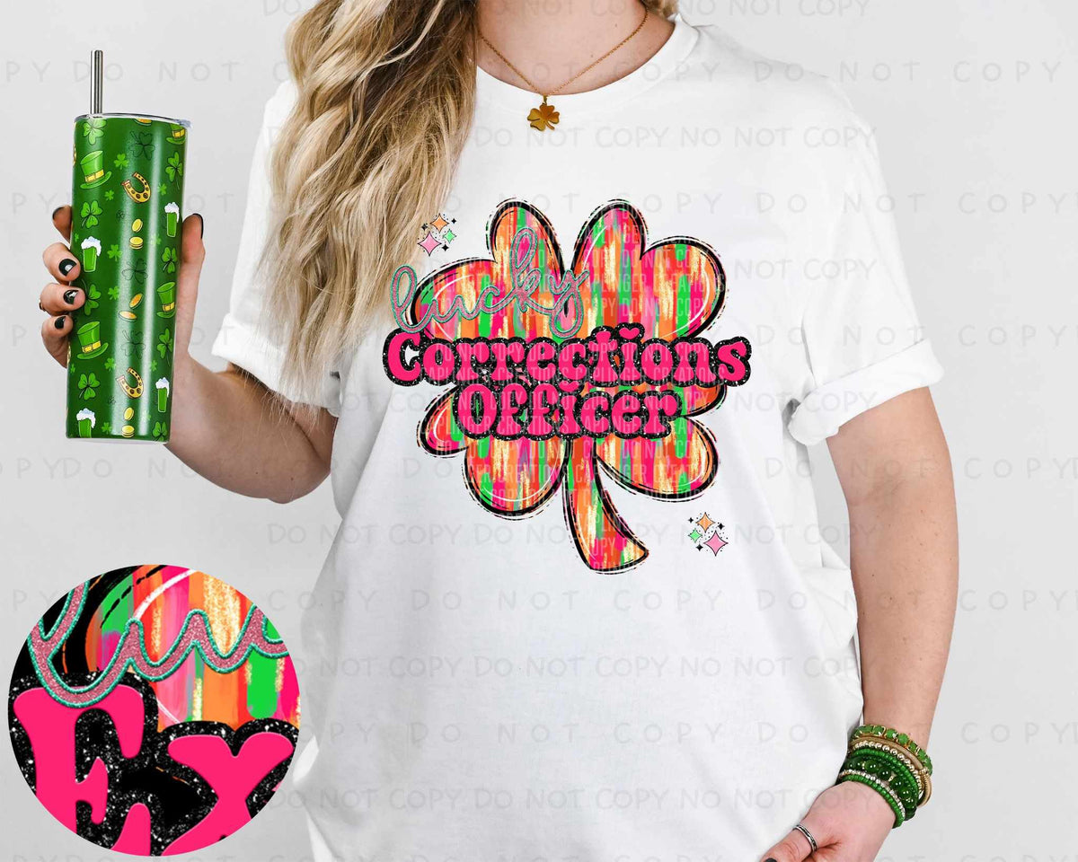 Corrections officer brushstroke clover (Caplinger) 80343 DTF transfer