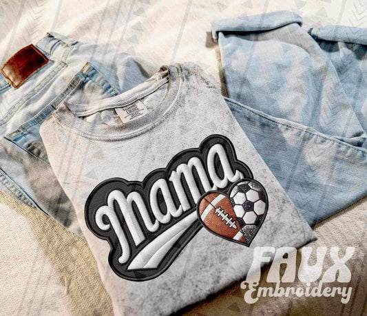 Mama soccer football heart 21652 DTF transfer