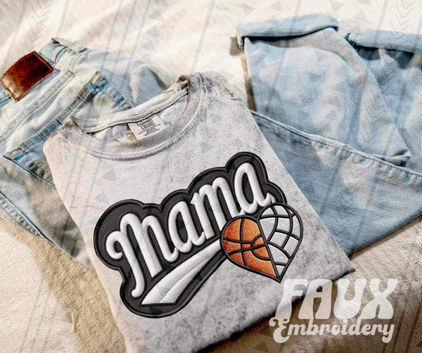 Mama basketball and volleyball heart 21649 DTF transfer