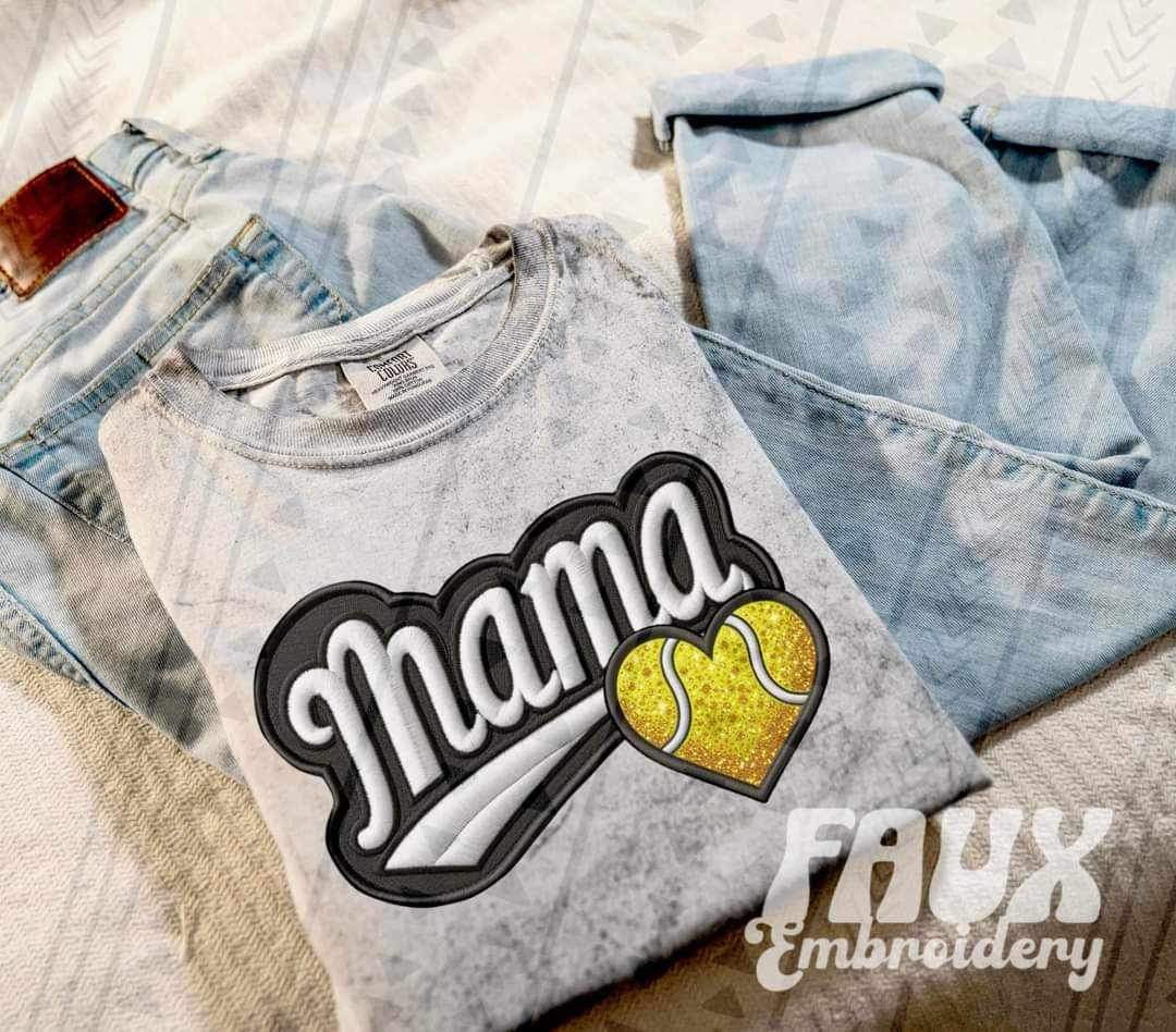 Mama tennis heart 21648 DTF transfer