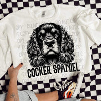 Cocker spaniel BLACK (SWD) 21659 DTF transfer