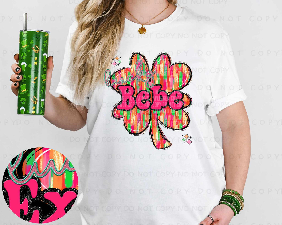 Bebe brushstroke clover (Caplinger) 80319 DTF transfer