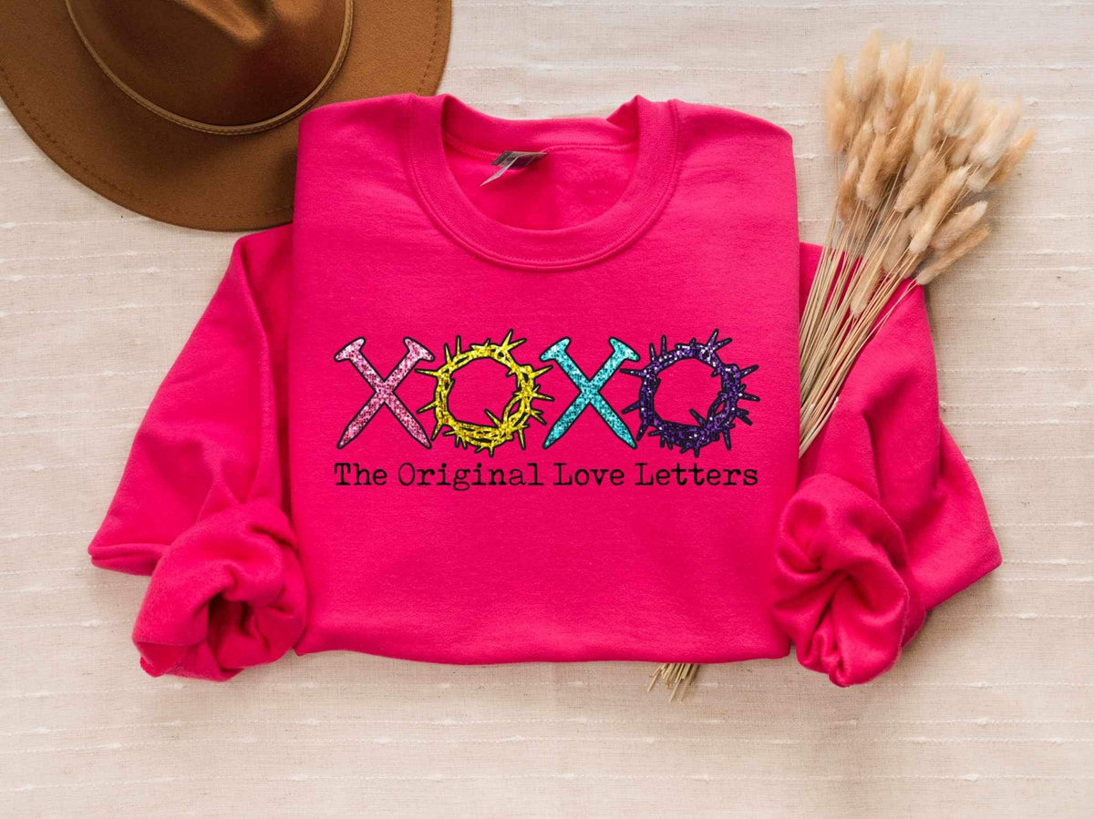 Xoxo the original love letters colorful nails and crown 21674 DTF transfer