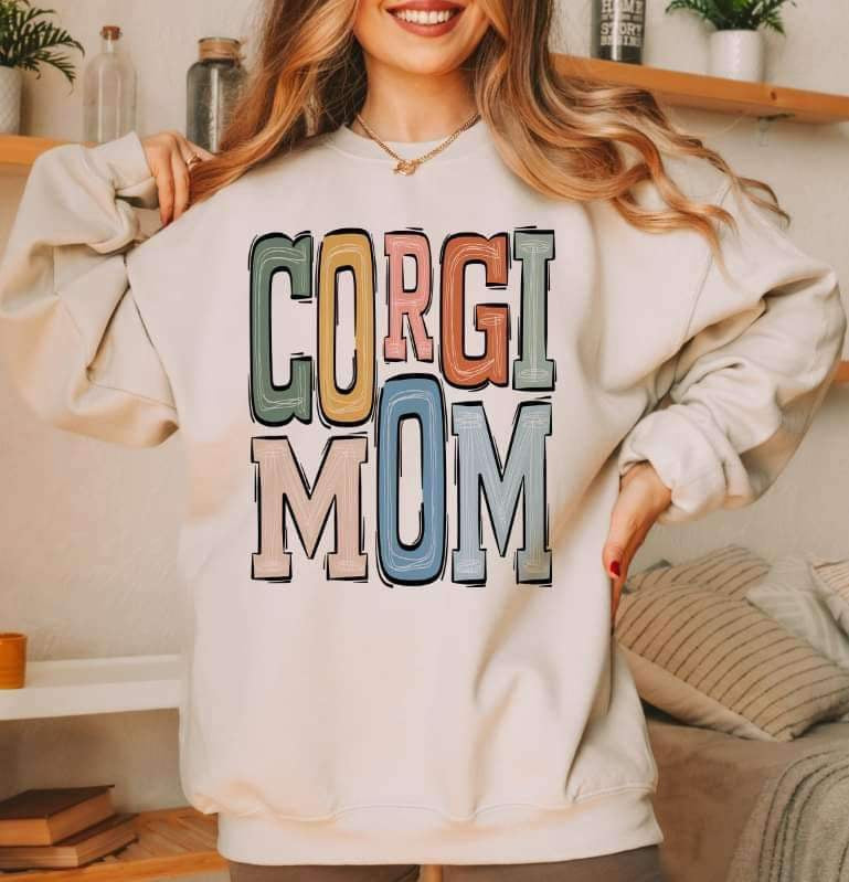 Corgi mom pastel color 16484 DTF Transfer