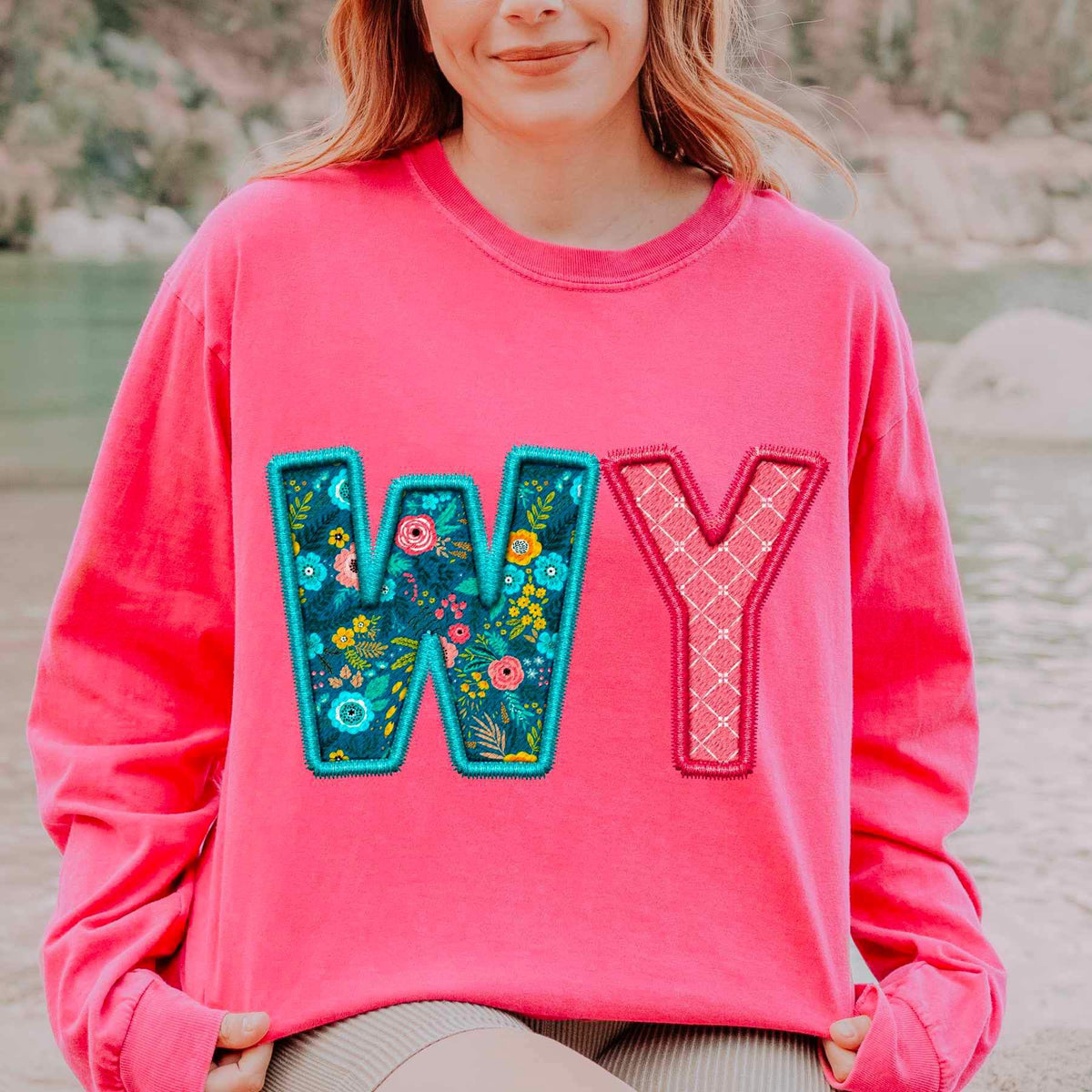 WY spring patterned embroidery 21724 DTF transfer