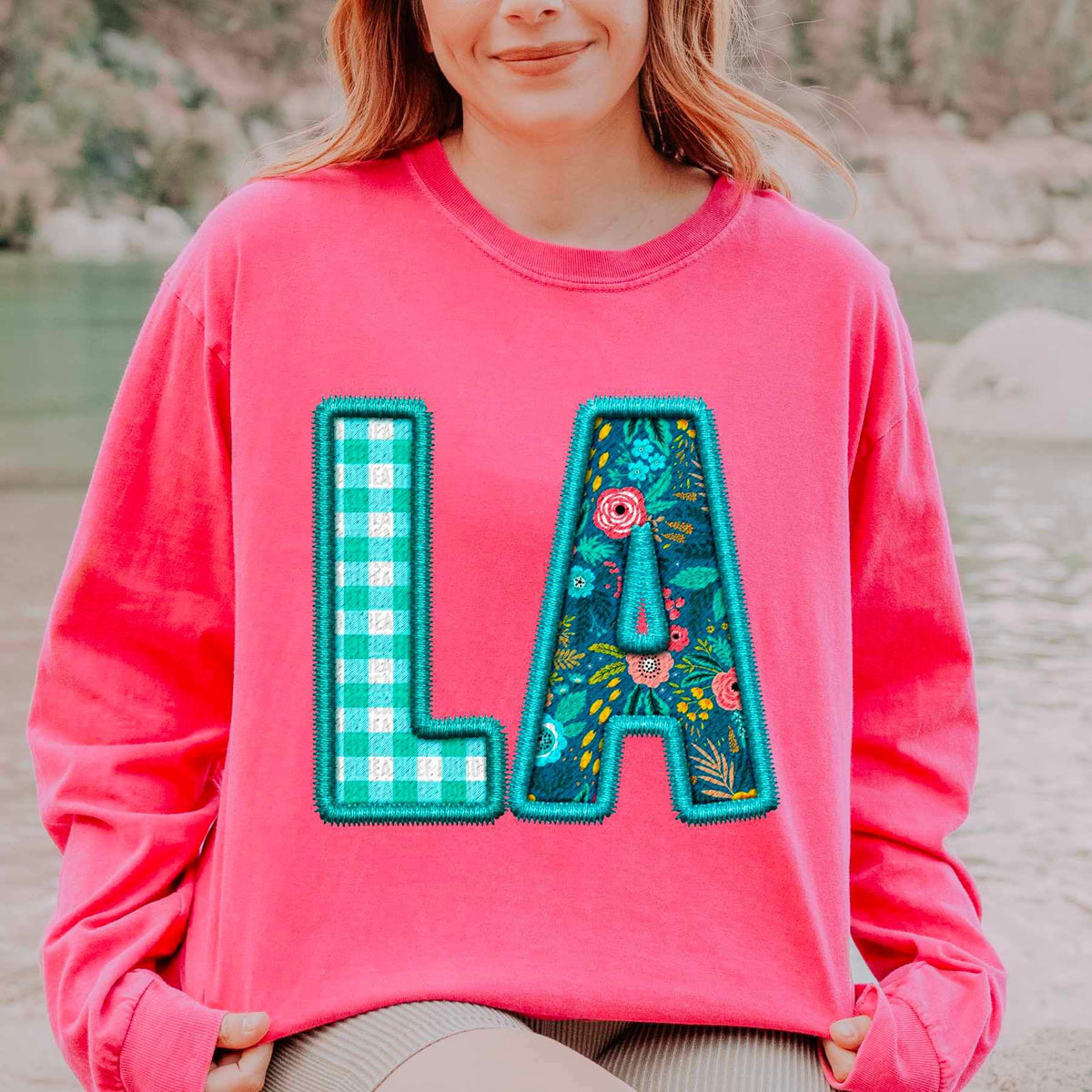LA spring patterned embroidery 21722 DTF transfer