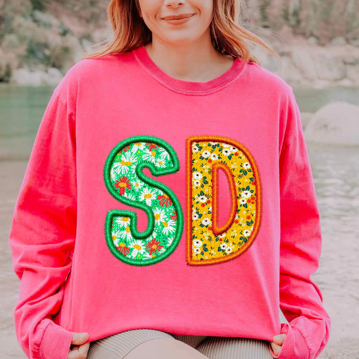 SD spring patterned embroidery 21720 DTF transfer