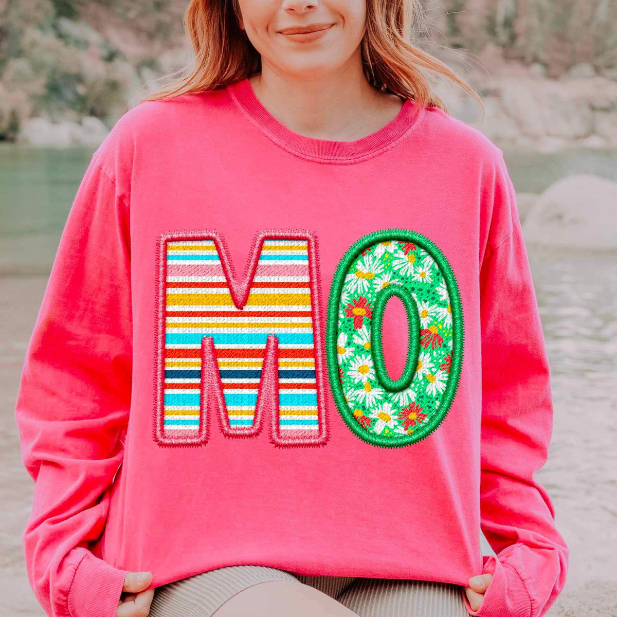 MO spring patterned embroidery 21719 DTF transfer