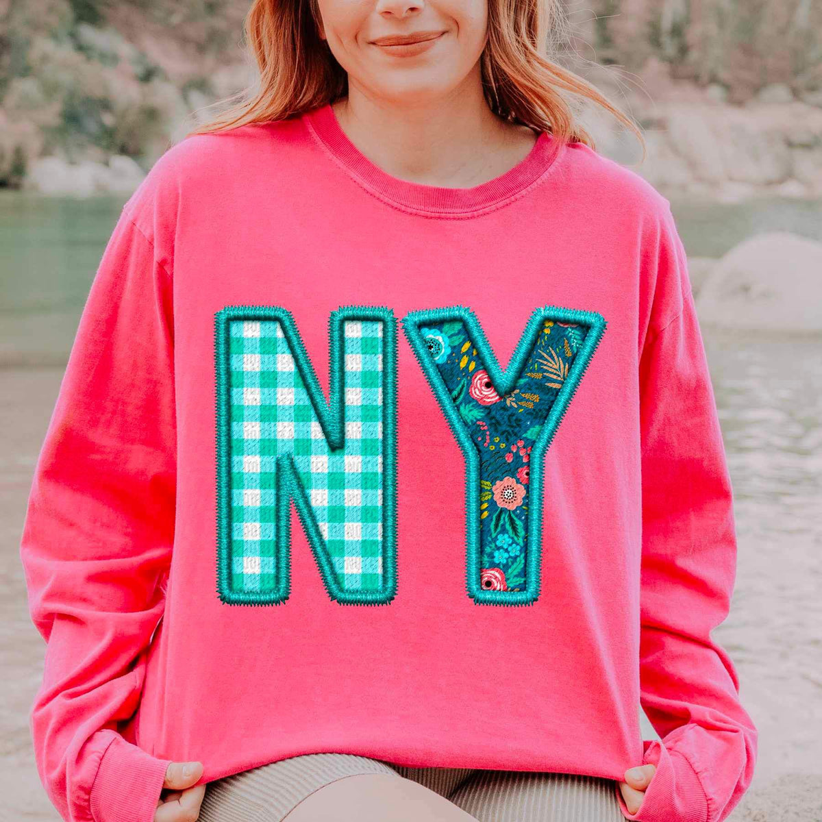 NY spring patterned embroidery 21717 DTF transfer