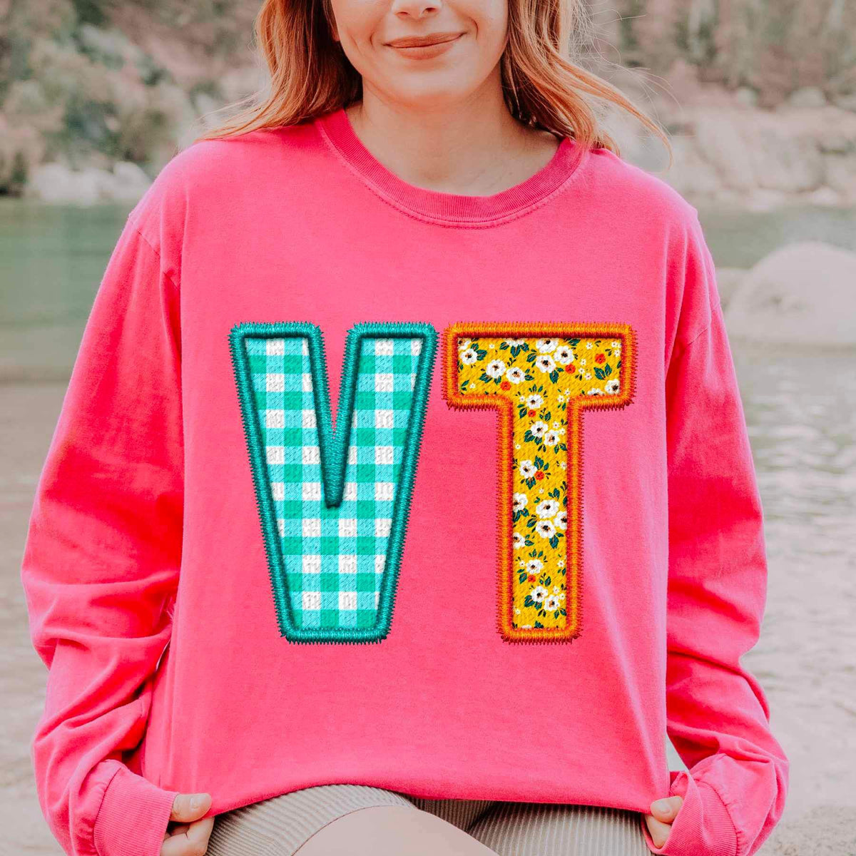 VT spring patterned embroidery 21716 DTF transfer