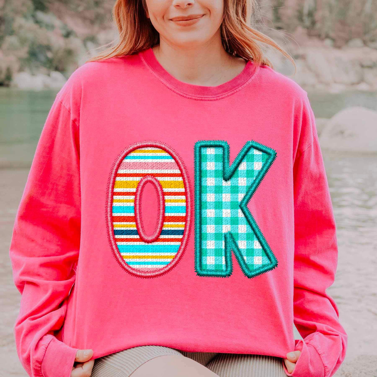 OK spring patterned embroidery 21715 DTF transfer