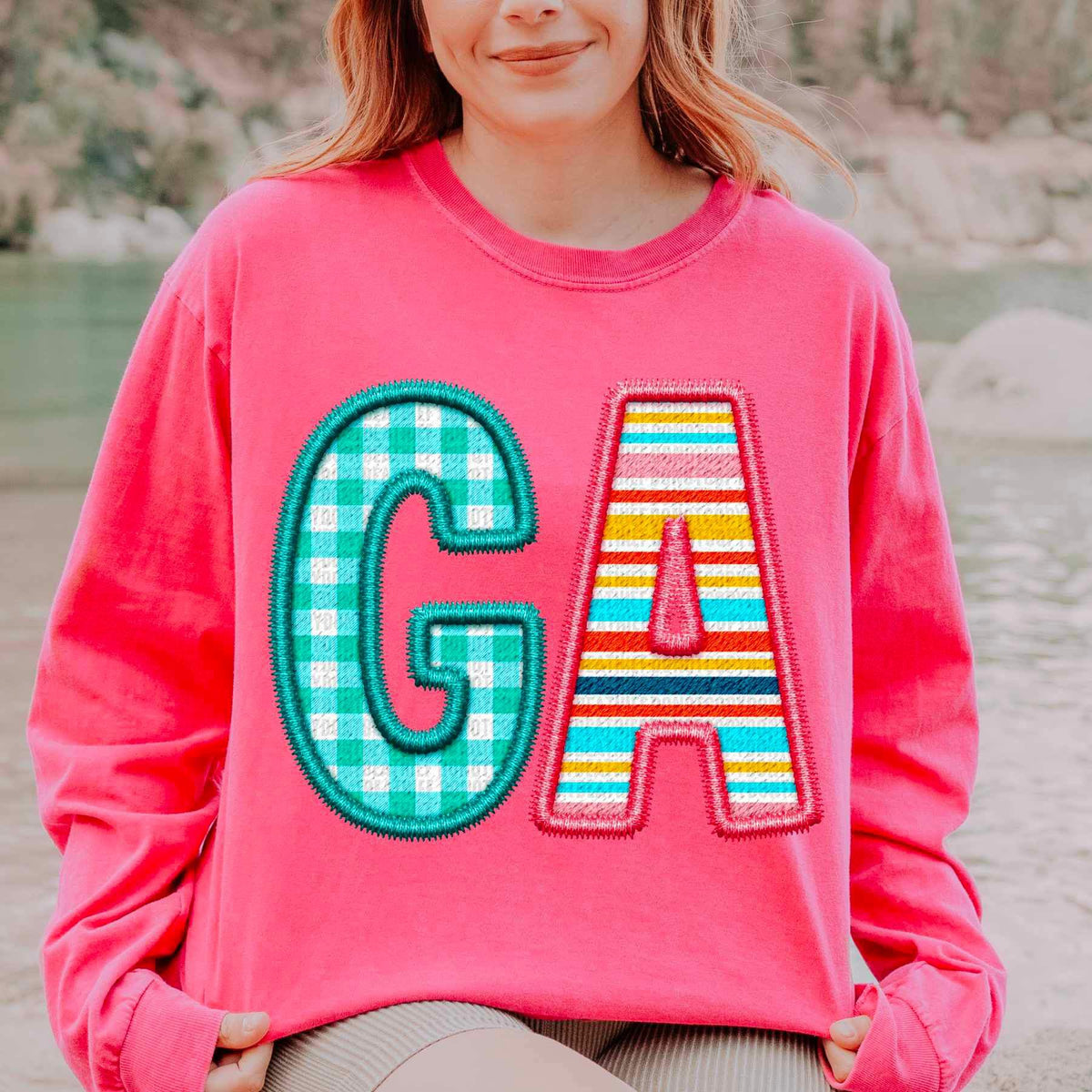 GA spring patterned embroidery 21701 DTF transfer