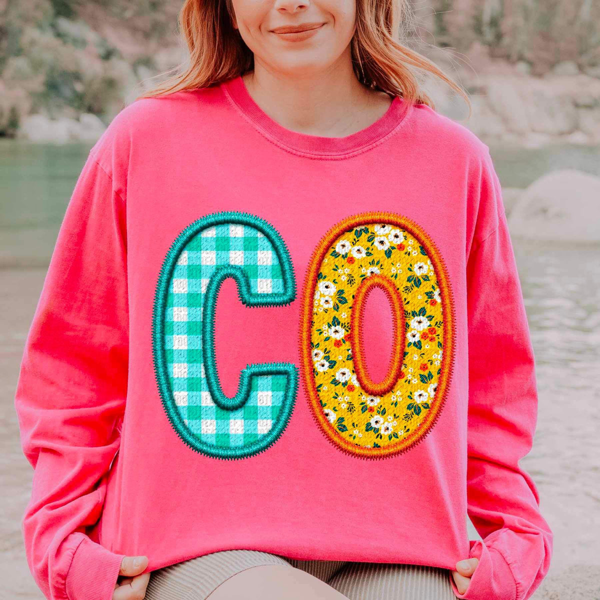 CO spring patterned embroidery 21699 DTF transfer