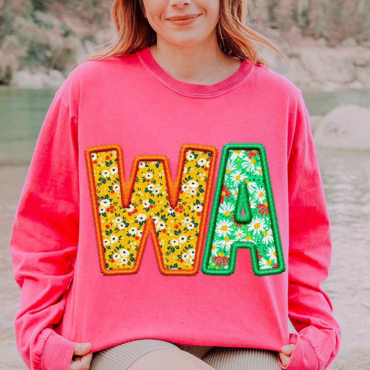 WA spring patterned embroidery 21696 DTF transfer