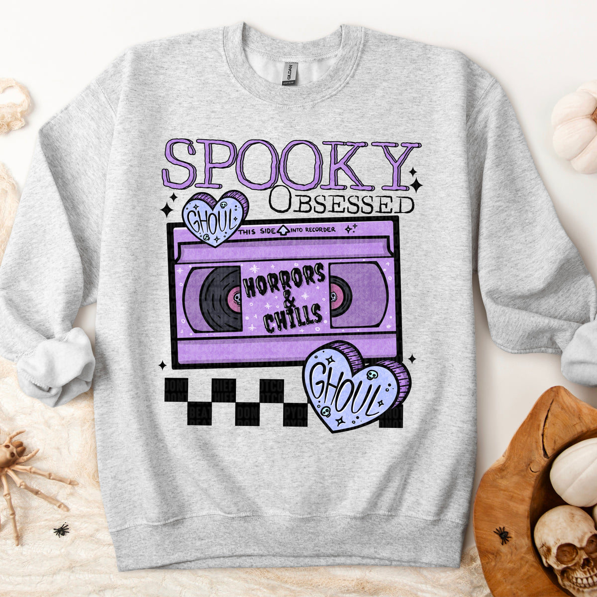 Spooky Obsessed horror tape 113319 DTF transfer