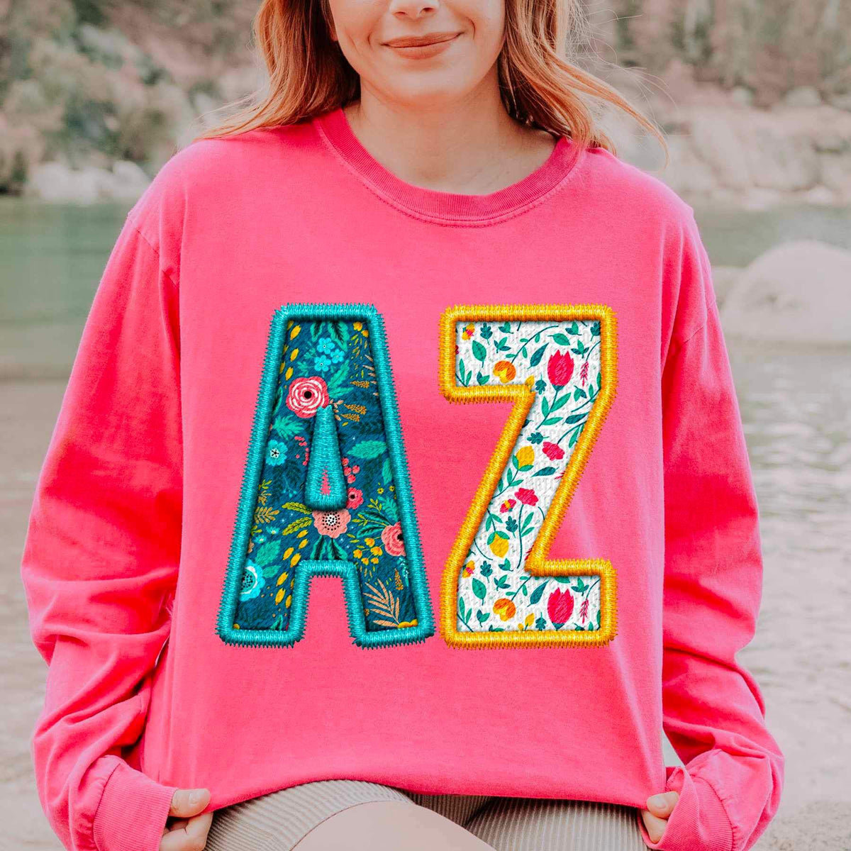AZ spring patterned embroidery 21688 DTF transfer