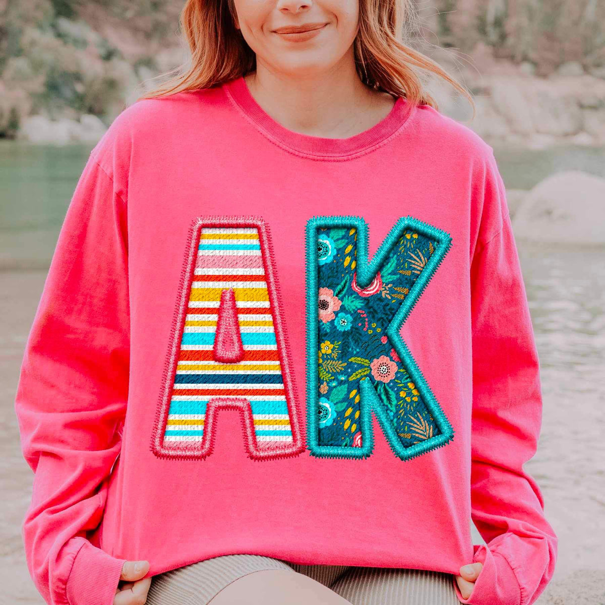 AK spring patterned embroidery 21685 DTF transfer