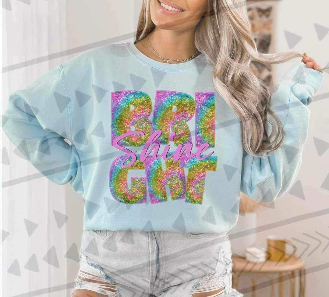 Shine bright (rainbow sequin) 16616 DTF Transfer