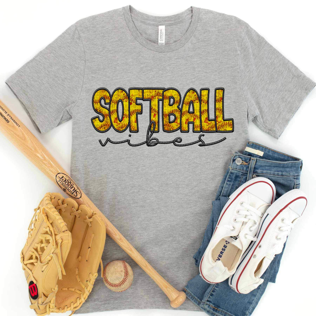 softball vibes embroidery 21758 DTF transfer
