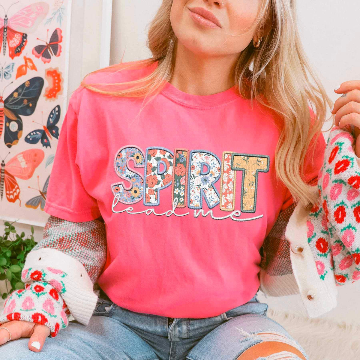 Spirit lead me spring embroidery 21760 DTF transfer