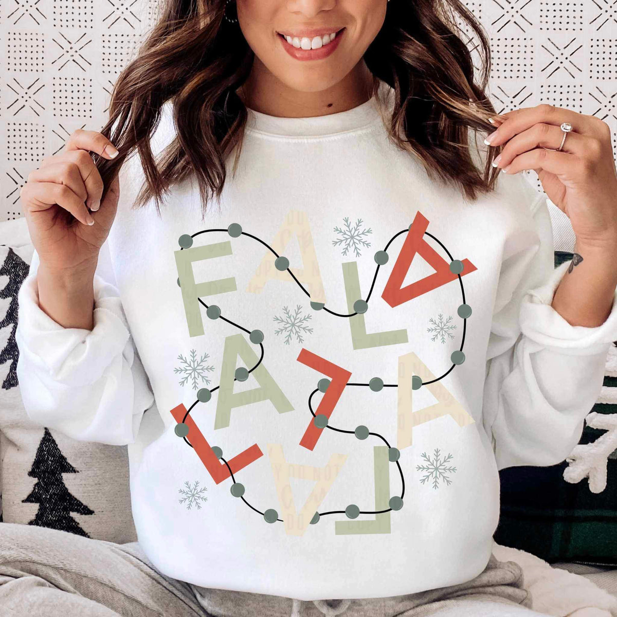 Fa la la Christmas lights 16602 DTF Transfer