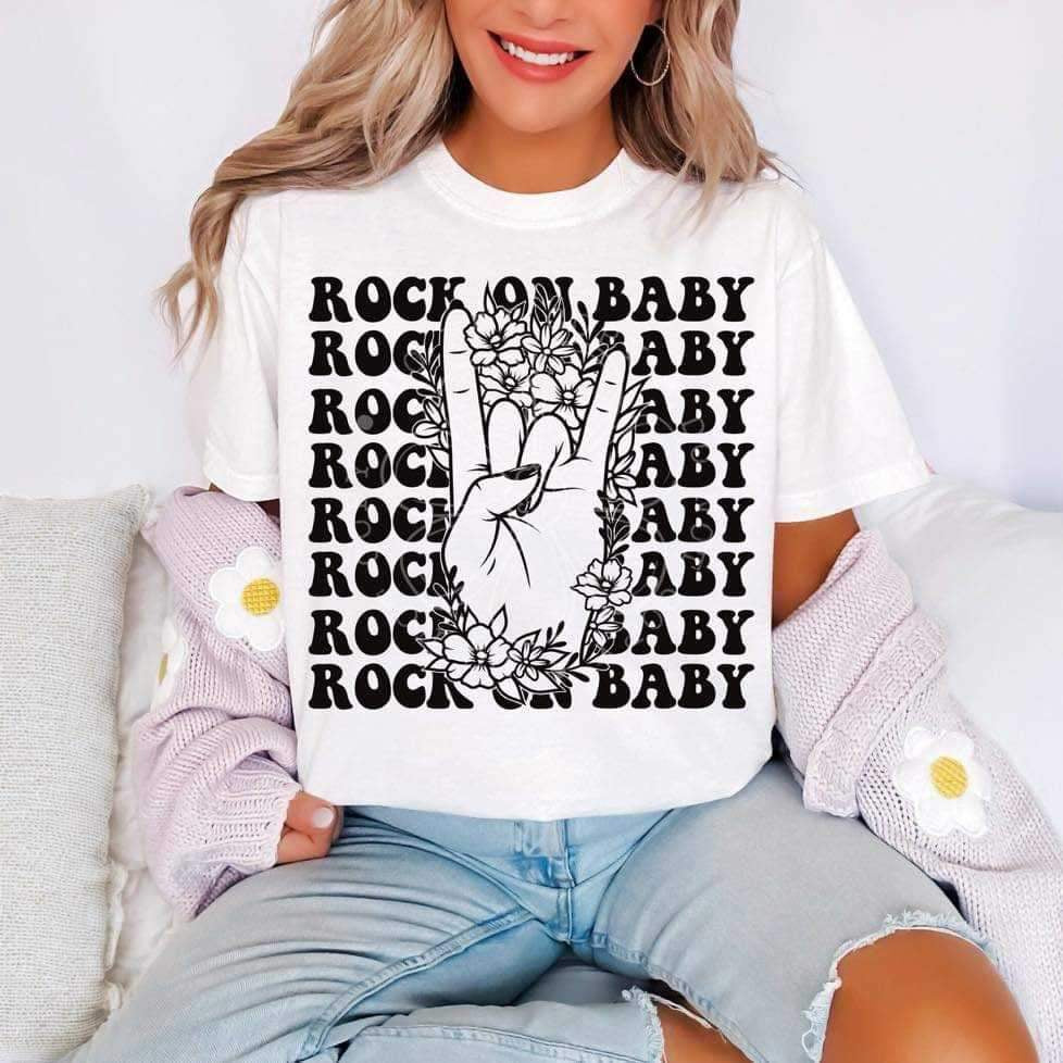 Rock on baby stacked (lyttle) 34477 DTF Transfer