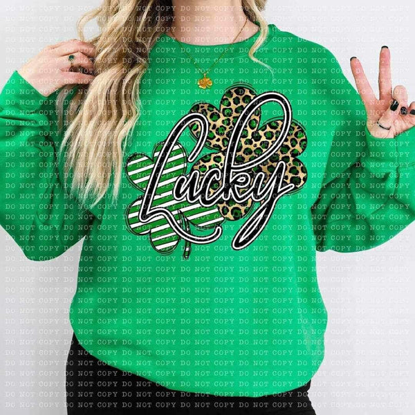Lucky striped and leopard clovers 21830 DTF transfers