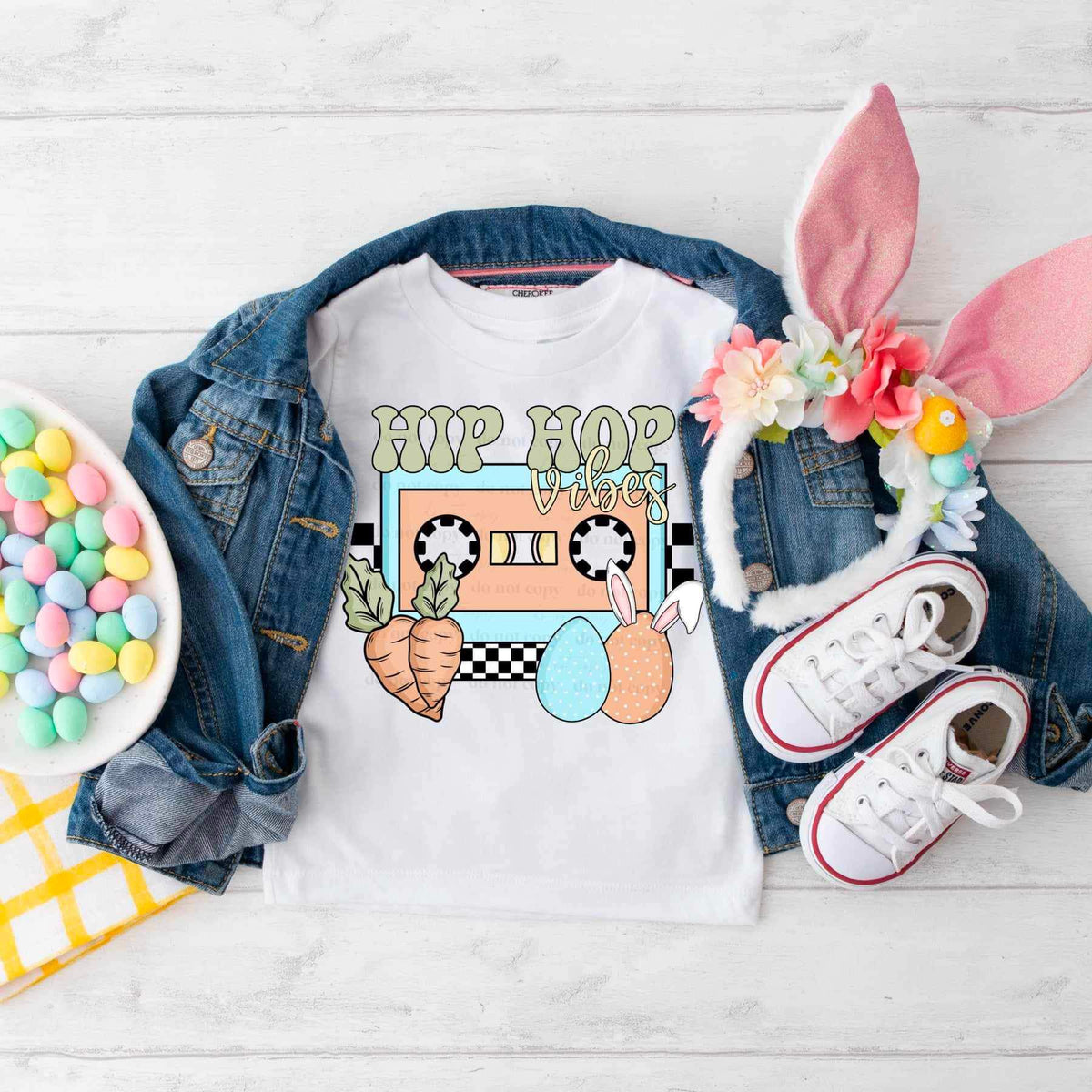 Hip hop vibes pastel tape 21837 DTF transfer