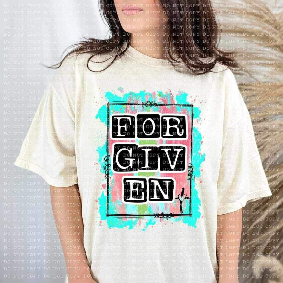 Forgiven colorful frame 21836 DTF transfer