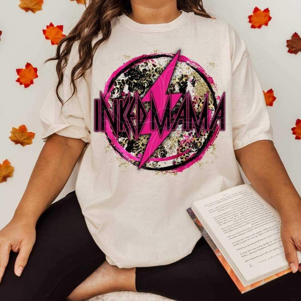 Inked mama circle lightening bolt (lyttle) 34449 DTF Transfer