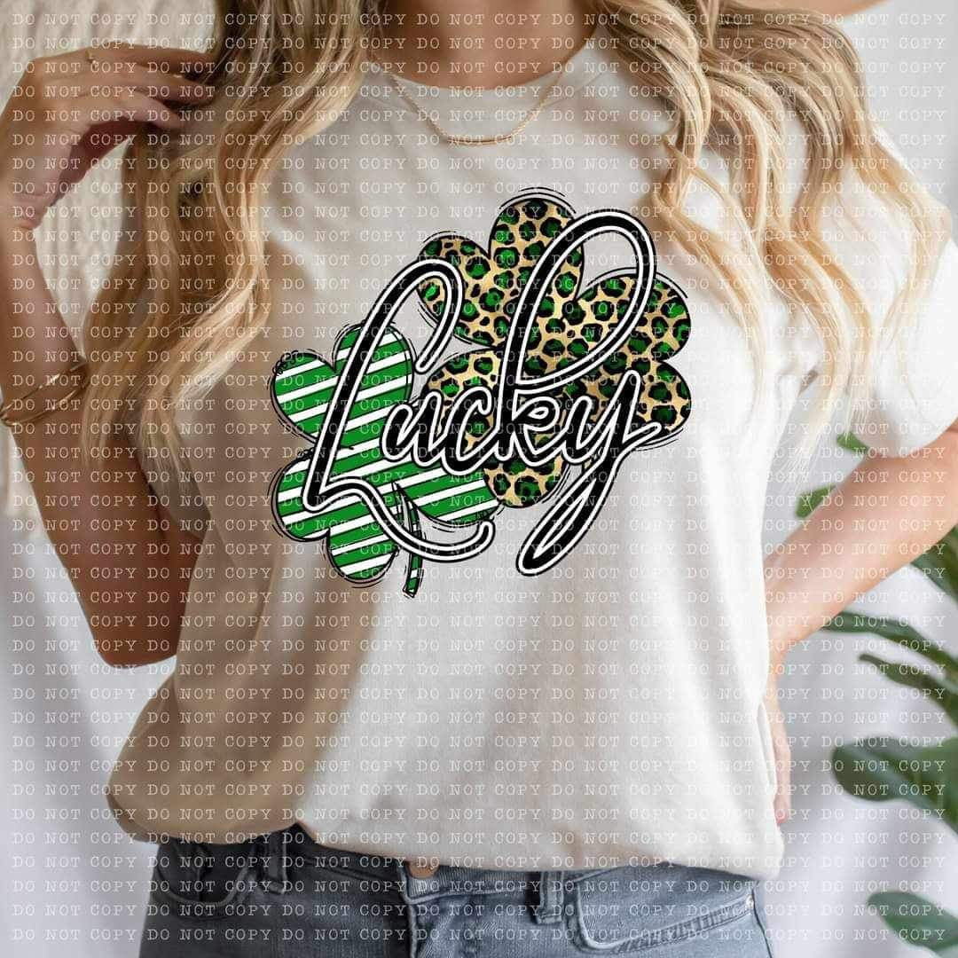 Lucky striped and leopard clovers 21830 DTF transfers