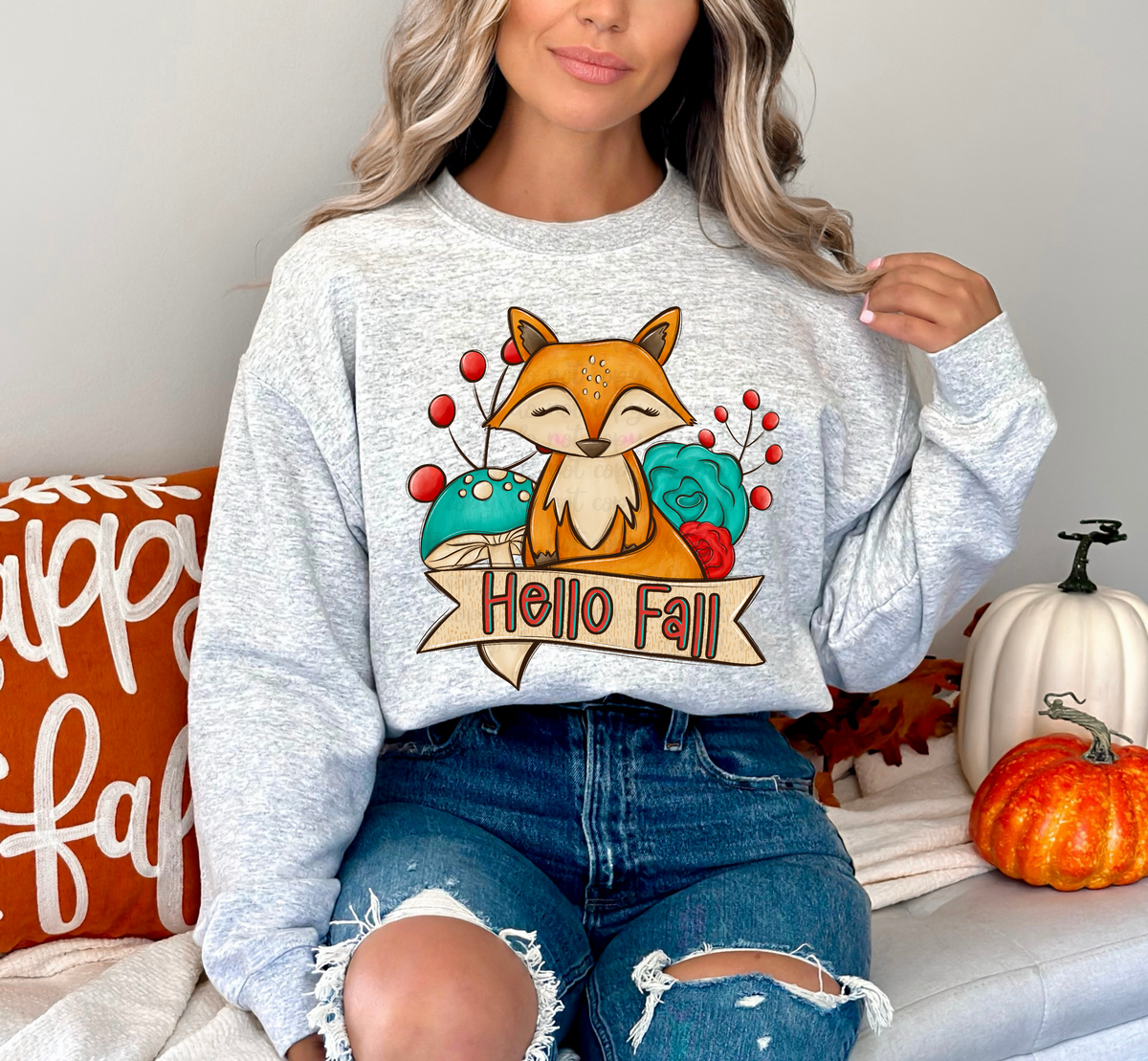 Hello fall fox DTF TRANSFER