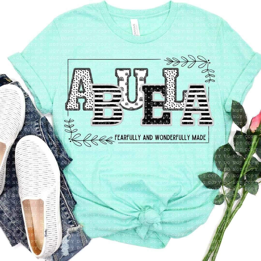 Abuela fearfully and wonderfully made 21914 DTF transfer