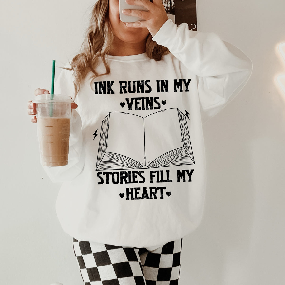 Ink runs in my veins stories fill my heart BLACK 34514  DTF Transfer