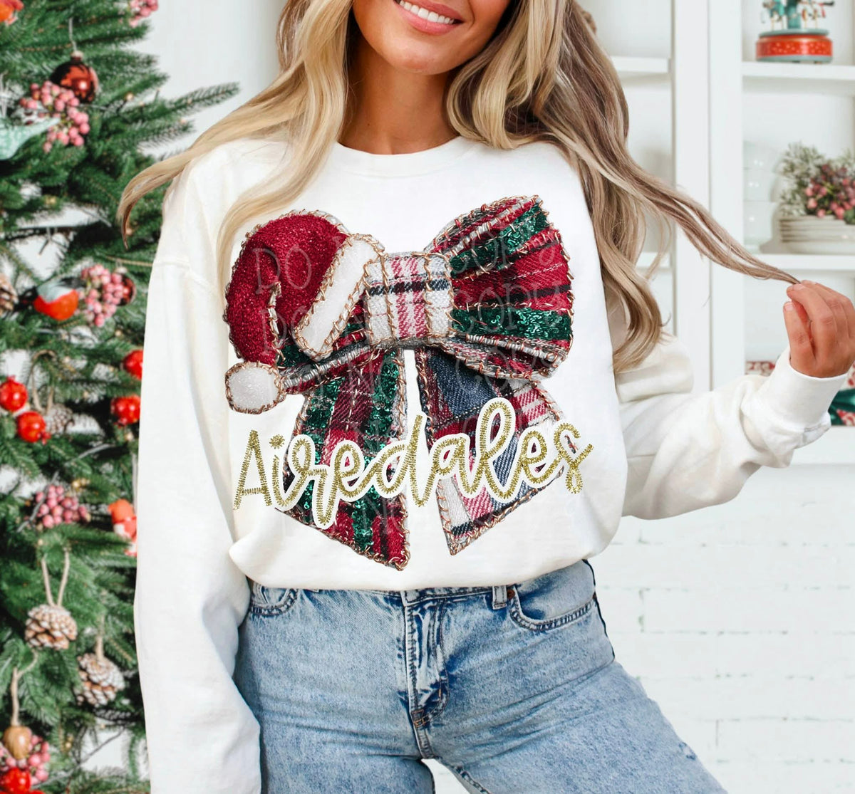 Airedales Plaid Bow (C’s) DTF Transfer