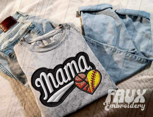 Mama Basketball and softball heart 21854 DTF transfer