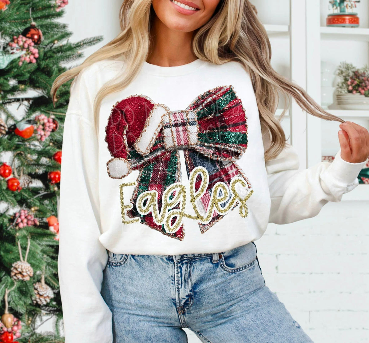 Eagles Plaid Bow (C’s) DTF Transfer