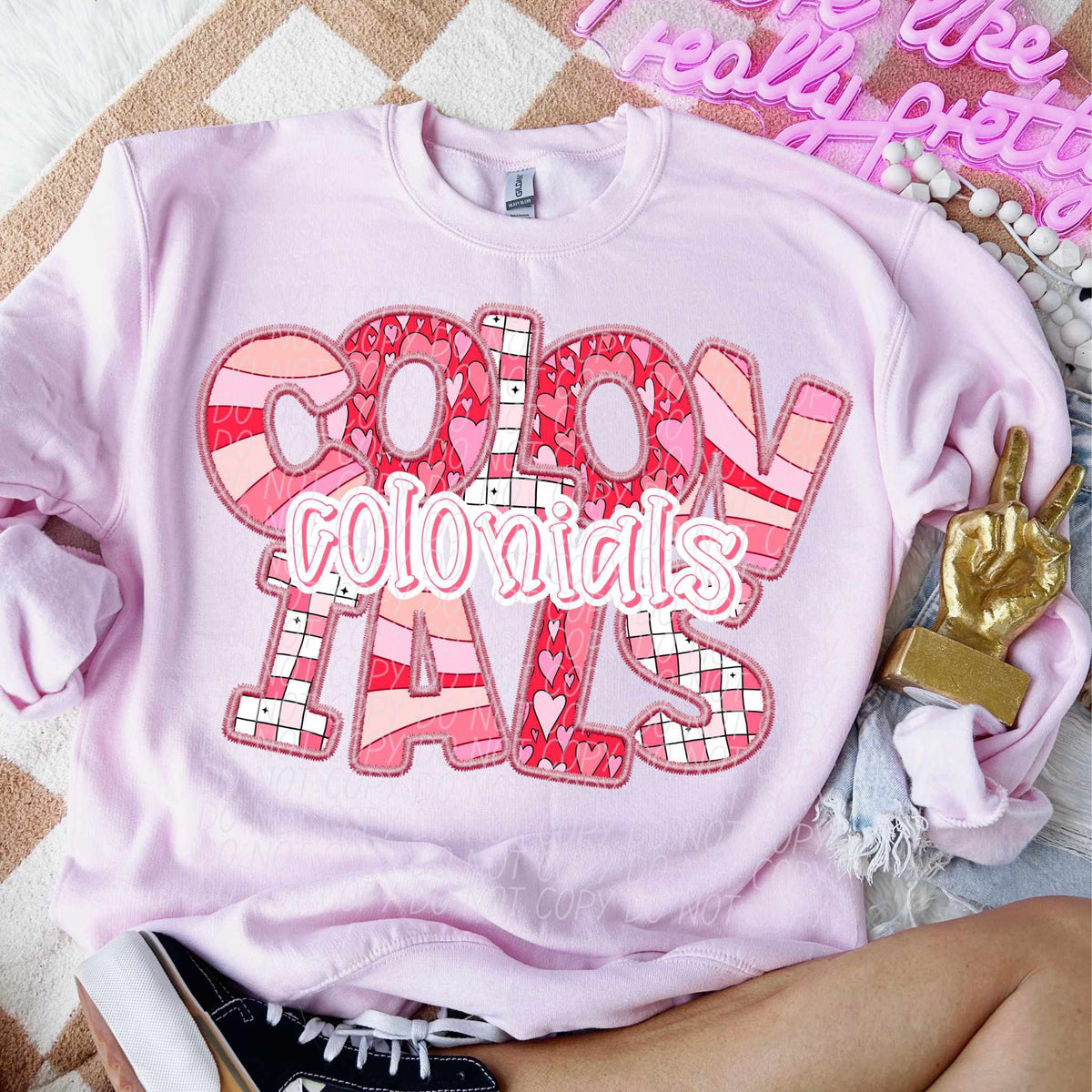 Colonials pink groovy (CITY) 80538 DTF transfer