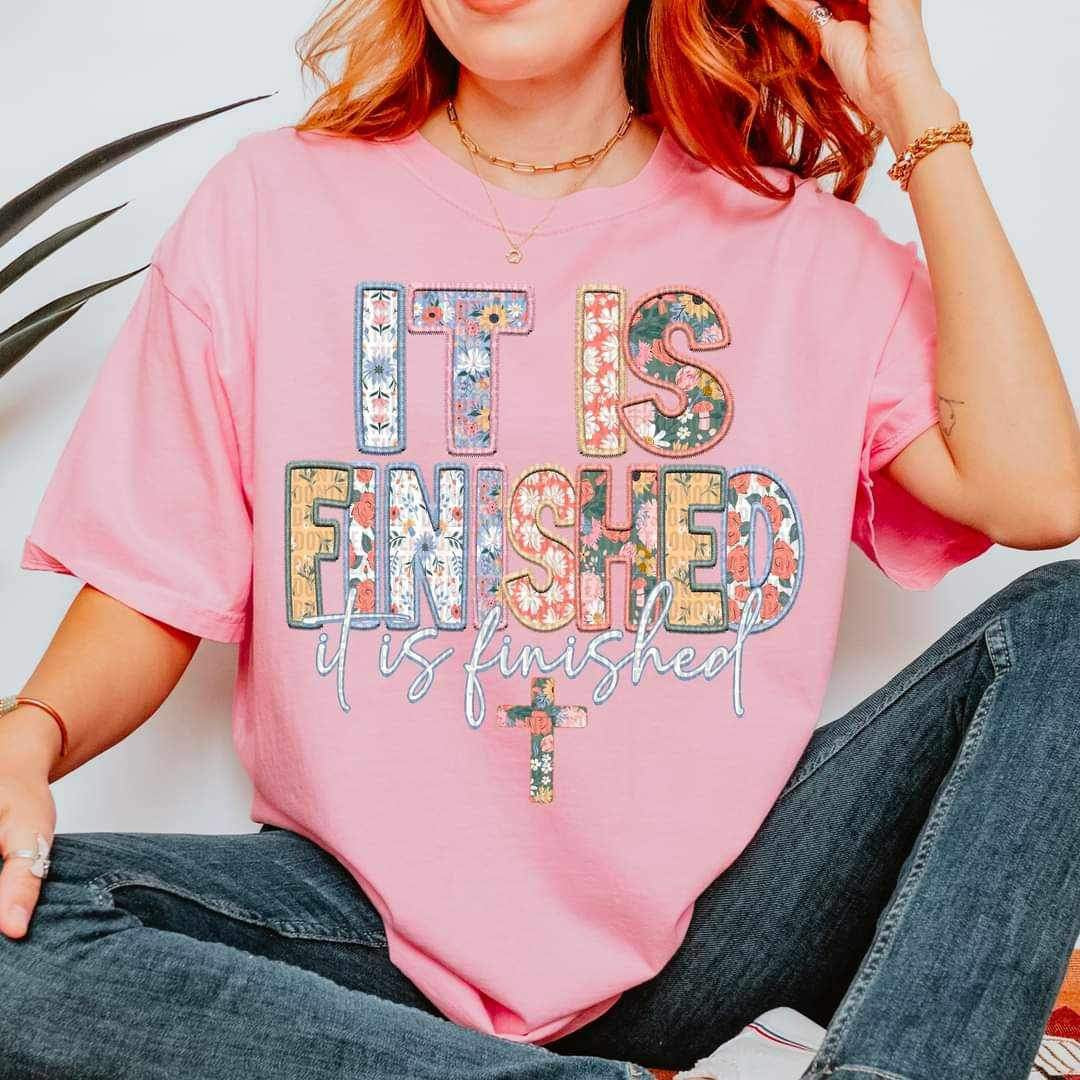 It is finished floral embroidery 21917 DTF transfer