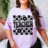 Teacher checkered BLACK (SBB) 32070 DTF transfer