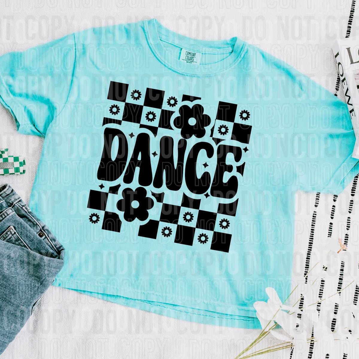 Dance checkered BLACK (SBB) 32061 DTF transfer