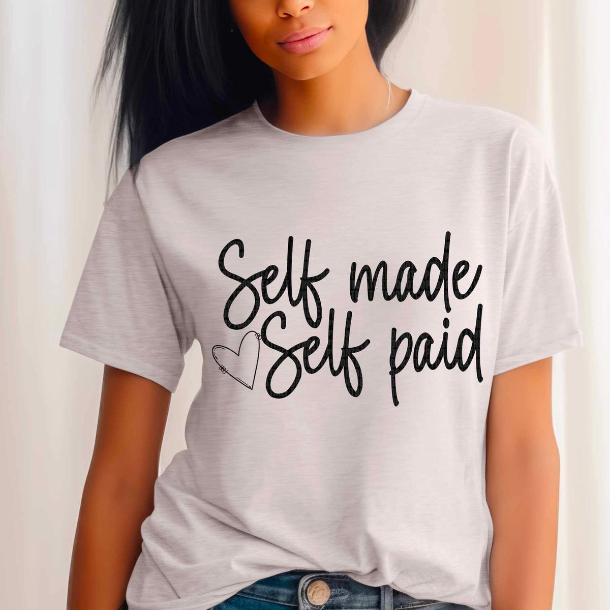 Self made self paid black 32092 DTF transfer