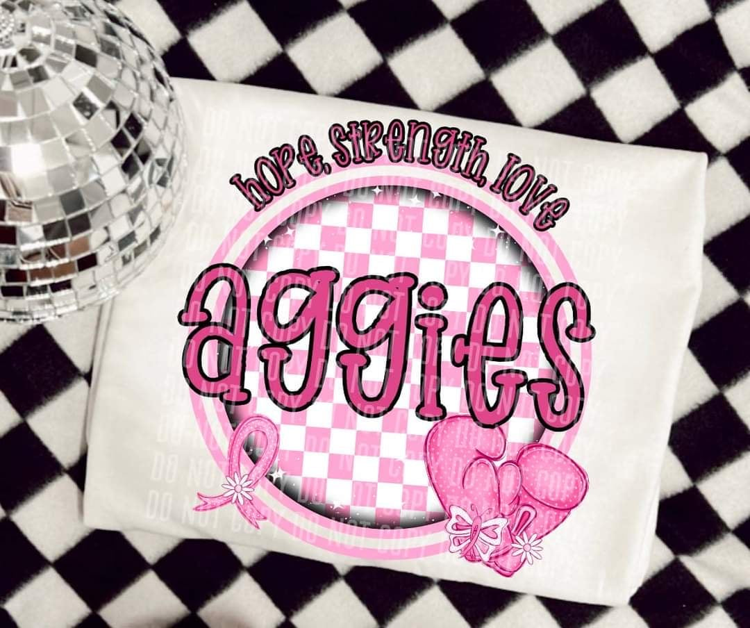 Hope, strength, love aggies (CC) 44774 DTF transfer